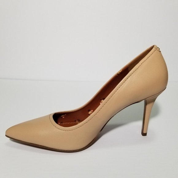 COACH Beechwood Leather Pointed Toe Waverly Pumps - Picture 3 of 8